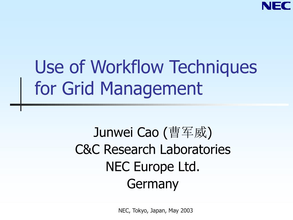 PPT - Advancing Grid Management with Workflow Techniques: GEMSS ...