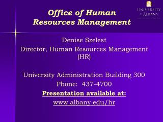 Office of Human Resources Management