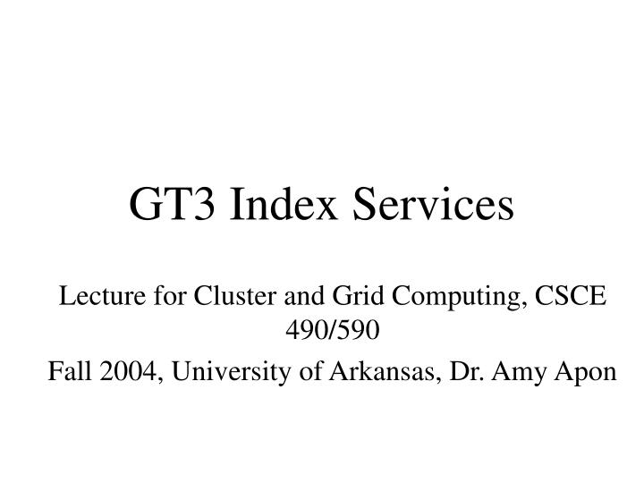gt3 index services