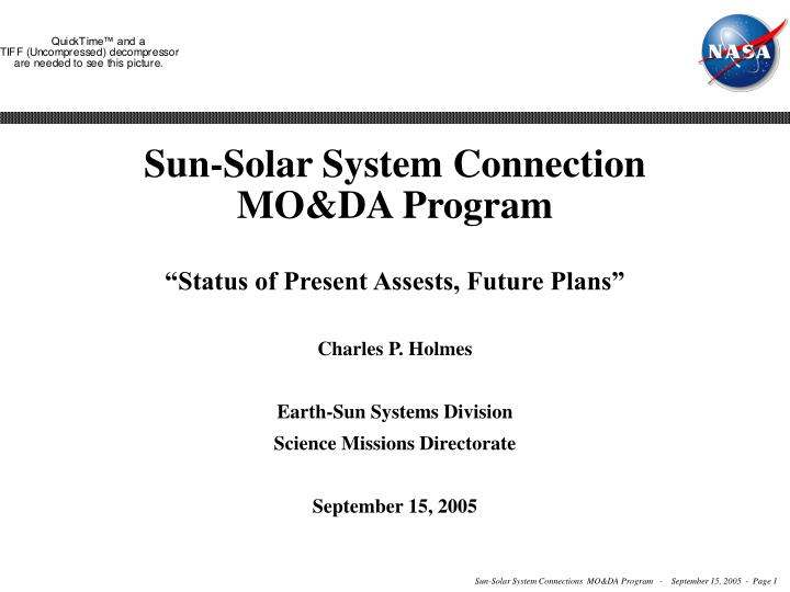 sun solar system connection mo da program status of present assests future plans