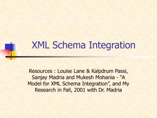 XML Schema Integration