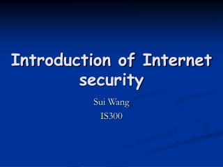 Introduction of Internet security