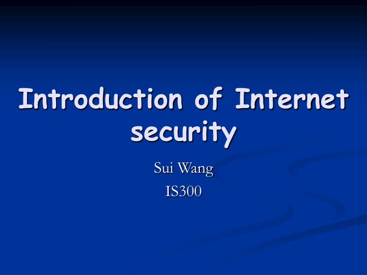 introduction of internet security