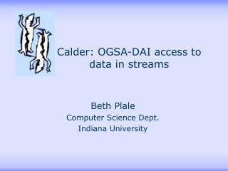 Calder: OGSA-DAI access to data in streams