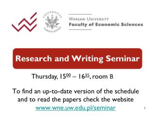 Research and Writing Seminar