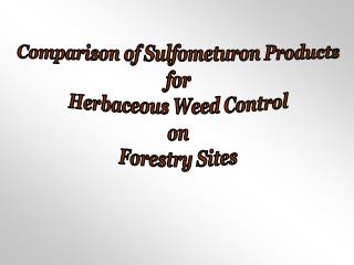 Comparison of Sulfometuron Products for Herbaceous Weed Control on Forestry Sites