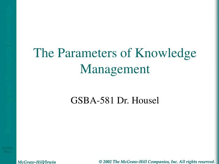 the parameters of knowledge management