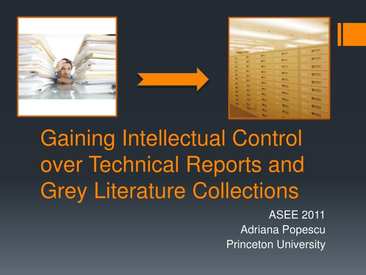 gaining intellectual control over technical reports and grey literature collections