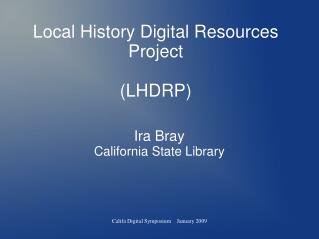 Local History Digital Resources Project (LHDRP)