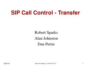 SIP Call Control - Transfer