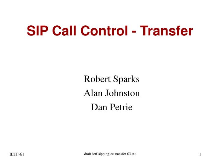 sip call control transfer