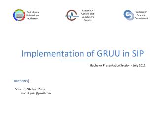 Implementation of GRUU in SIP