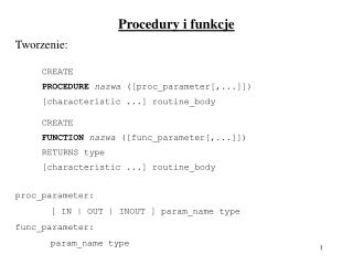 procedury i funkcje