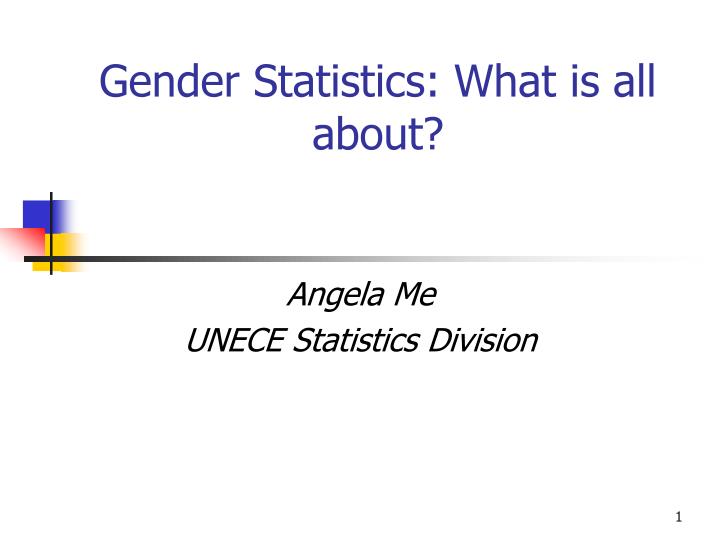 gender statistics what is all about