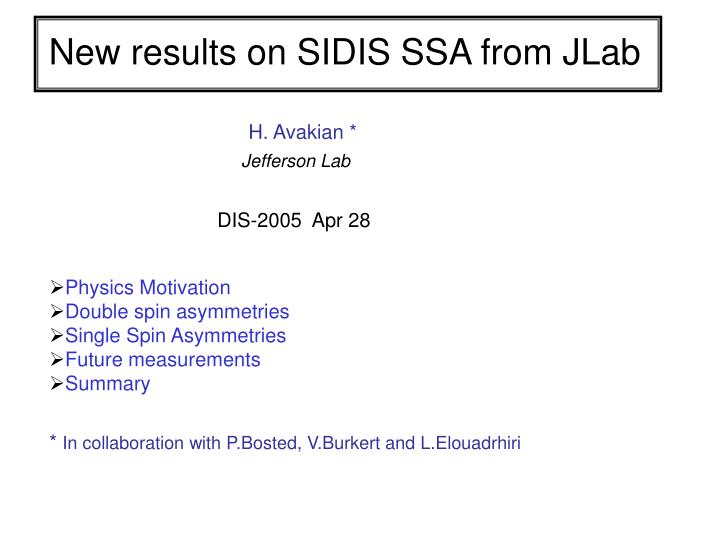 new results on sidis ssa from jlab