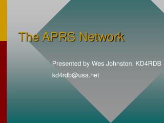 The APRS Network