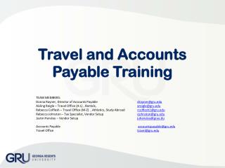 Travel and Accounts Payable Training