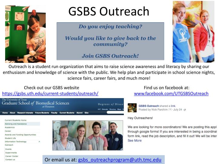 gsbs outreach
