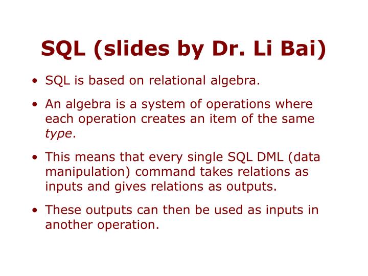 sql slides by dr li bai