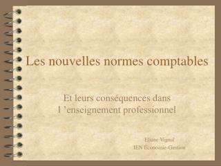 les nouvelles normes comptables