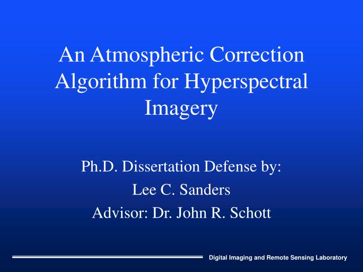 an atmospheric correction algorithm for hyperspectral imagery