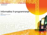 Informatika II-programiranje - slide 1