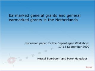 Earmarked general grants and general earmarked grants in the Netherlands