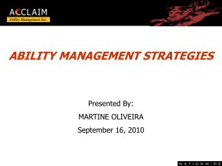 ABILITY MANAGEMENT STRATEGIES