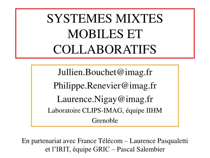 systemes mixtes mobiles et collaboratifs