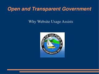 Open and Transparent Government