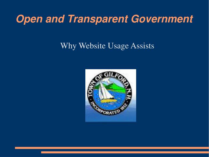 open and transparent government