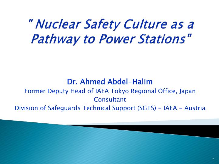 nuclear safety culture as a pathway to power stations