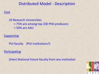 Distributed Model - Description