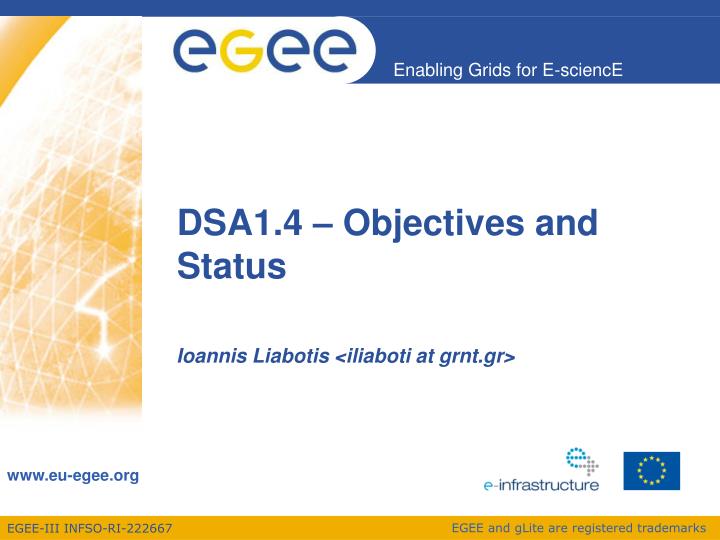 dsa1 4 objectives and status