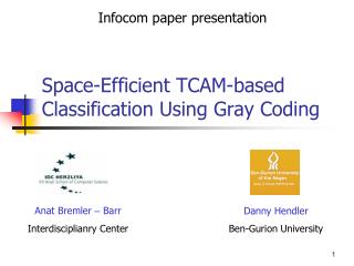 Space-Efficient TCAM-based Classification Using Gray Coding