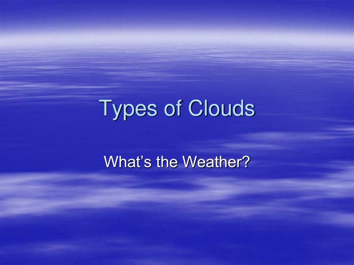 types of clouds