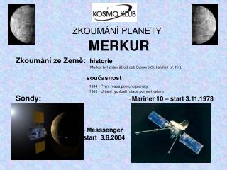 zkoum n planety merkur
