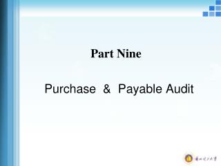 Part Nine Purchase &amp; Payable Audit