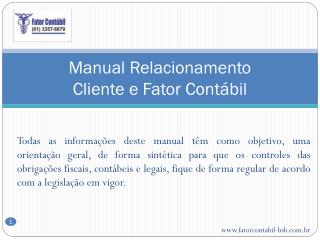 manual relacionamento cliente e fator cont bil