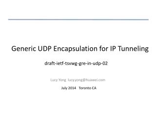 Generic UDP Encapsulation for IP Tunneling