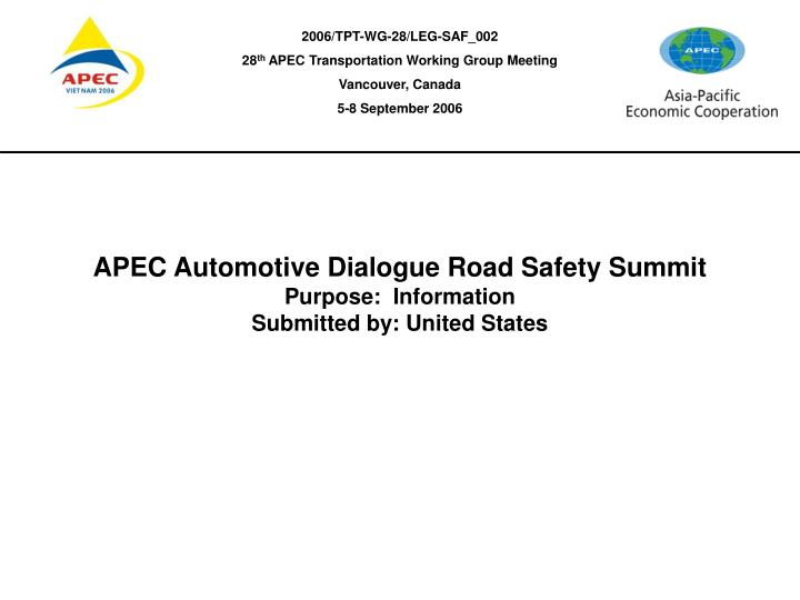 apec automotive dialogue road safety summit