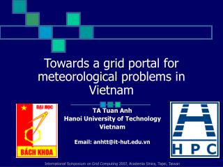 Towards a grid portal for meteorological problems in Vietnam