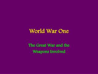 World War One