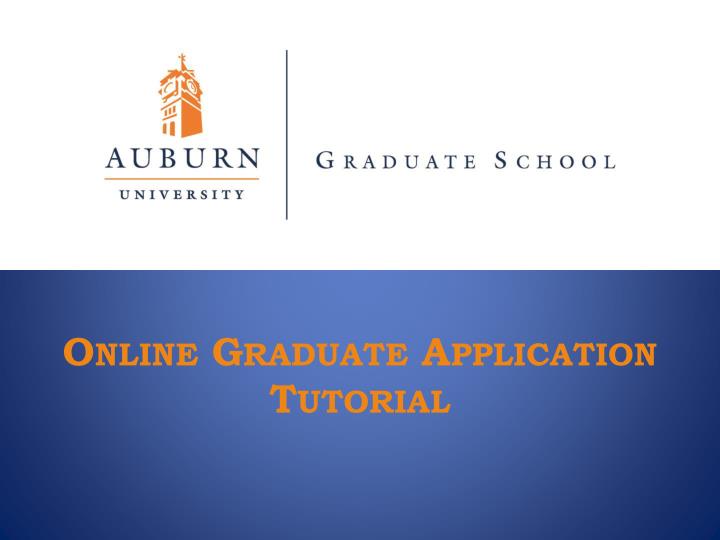 online graduate application tutorial