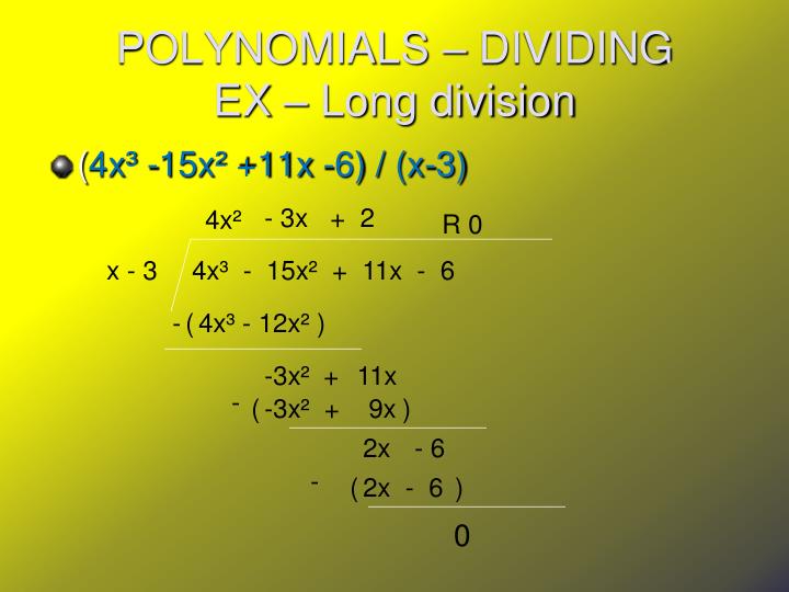 polynomials dividing ex long division