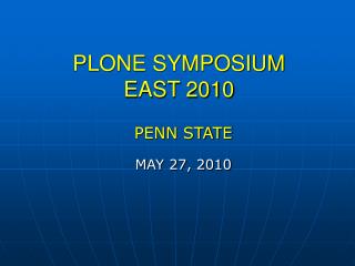 PLONE SYMPOSIUM EAST 2010
