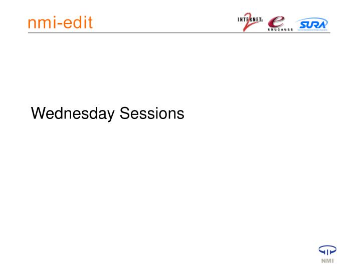 wednesday sessions