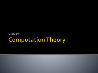 Computation Theory