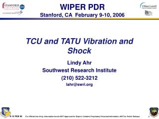 TCU and TATU Vibration and Shock