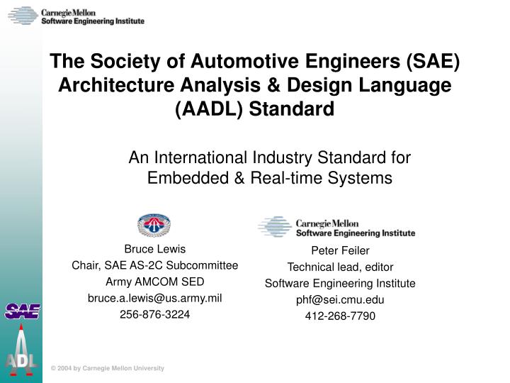 the society of automotive engineers sae architecture analysis design language aadl standard